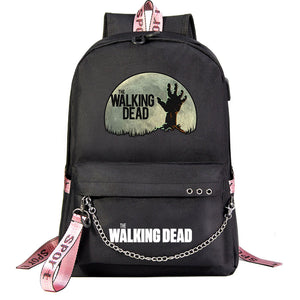 The Walking Dead USB Charging Backpack Shoolbag Notebook Bag Gifts for Kids Students