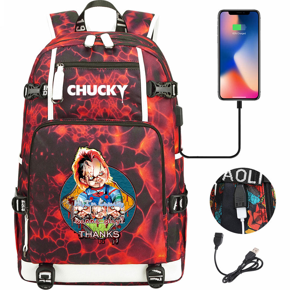 Child's Play USB Charging Backpack School NoteBook Laptop Travel Bags