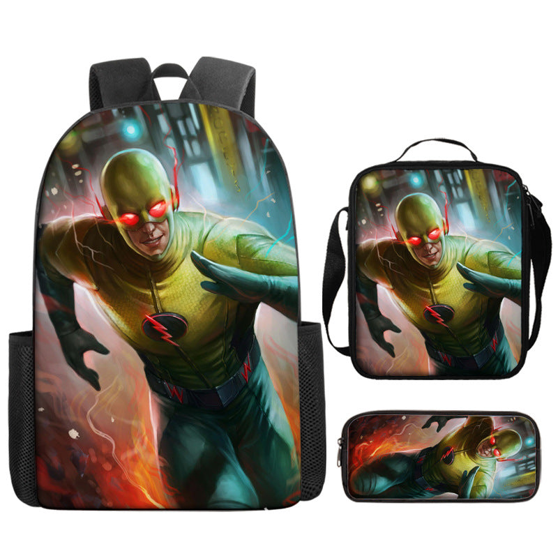 The Flash Schoolbag Backpack Lunch Bag Pencil Case 3pcs Set Gift for Kids Students