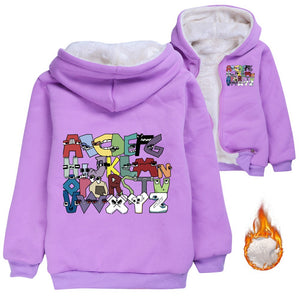 Alphabet lore Game Pullover Hoodie Sweatshirt Autumn Winter Unisex Sweater Zipper Jacket for Kids Boy Girls