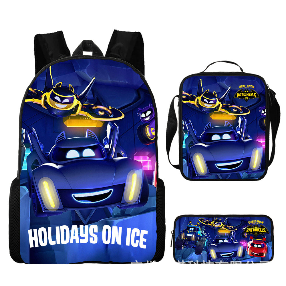 Batwheels Schoolbag Backpack Lunch Bag Pencil Case 3pcs Set Gift for Kids Students
