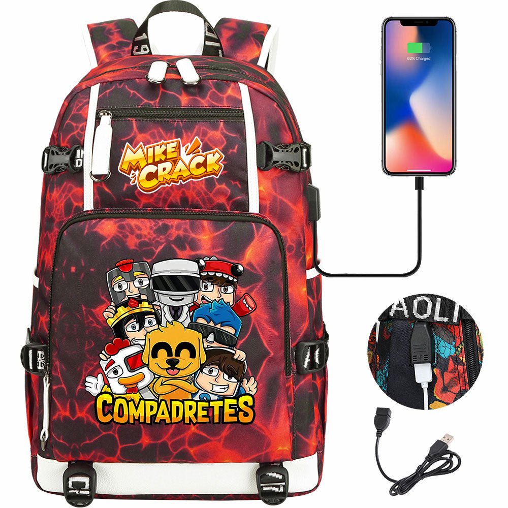 Mikecrack USB Charging Backpack School NoteBook Laptop Travel Bags