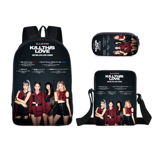 BLACKPINK JISOO JENNIE Schoolbag Backpack Lunch Bag Pencil Case Set Gift for Kids Students