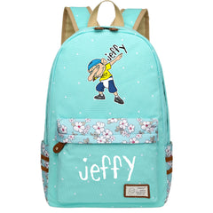 Jeffy Canvas Travel Backpack School Bag For Girl Kids Boy