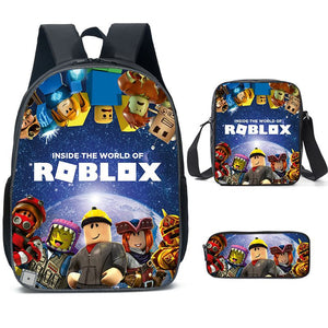 Game Roblox Schoolbag Backpack Lunch Bag Pencil Case Set Gift for Kids Students