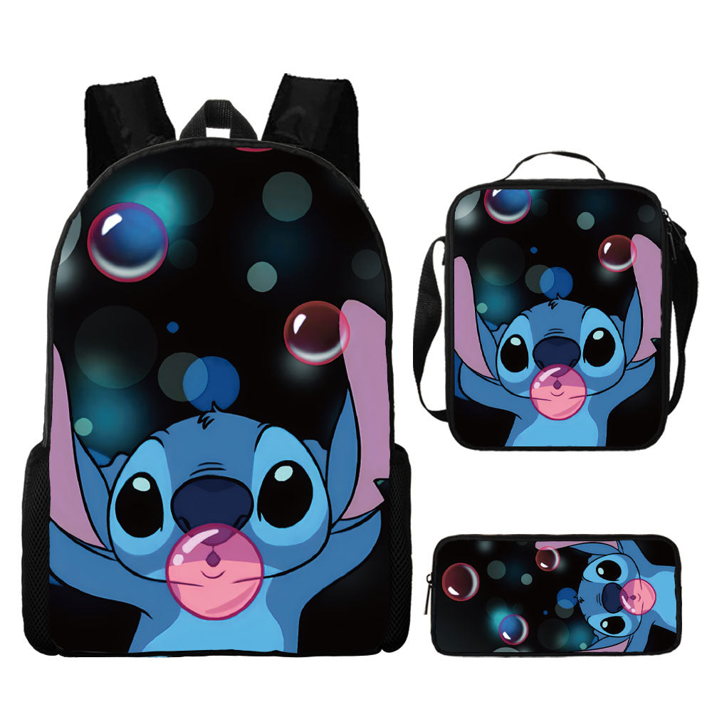 Lilo Stitch Schoolbag Backpack Lunch Bag Pencil Case 3pcs Set Gift for Kids Students