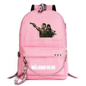 The Walking Dead USB Charging Backpack Shoolbag Notebook Bag Gifts for Kids Students