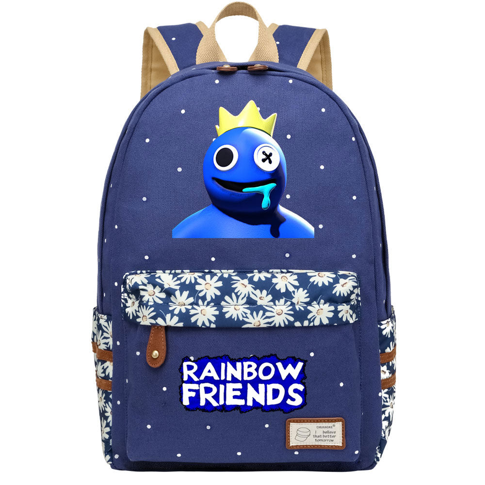 Rainbow Friends Canvas Travel Backpack School Bag For Girl Kids Boy