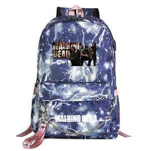 The Walking Dead USB Charging Backpack Shoolbag Notebook Bag Gifts for Kids Students