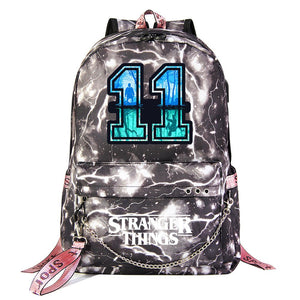 Stranger Things Season 4 Shoolbag Backpack USB Charging Students Notebook Bag for Kids Gifts