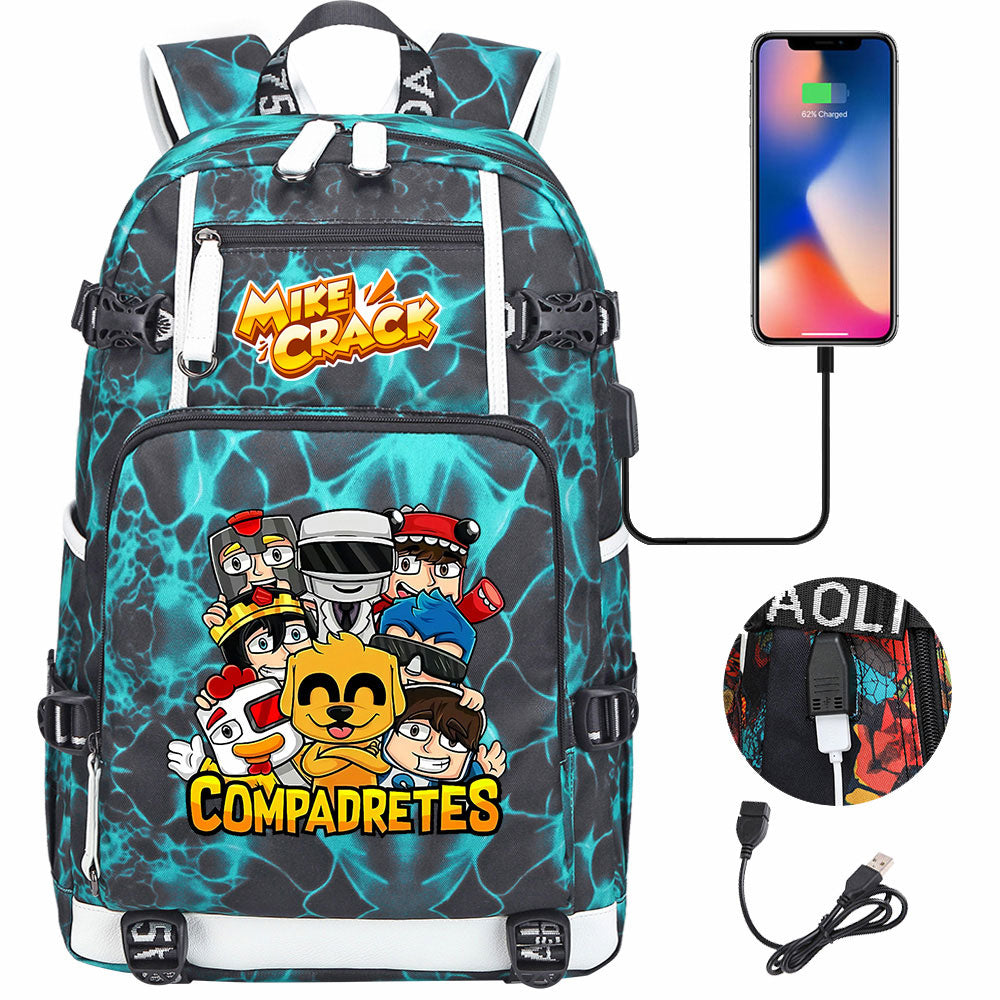 Mikecrack USB Charging Backpack School NoteBook Laptop Travel Bags