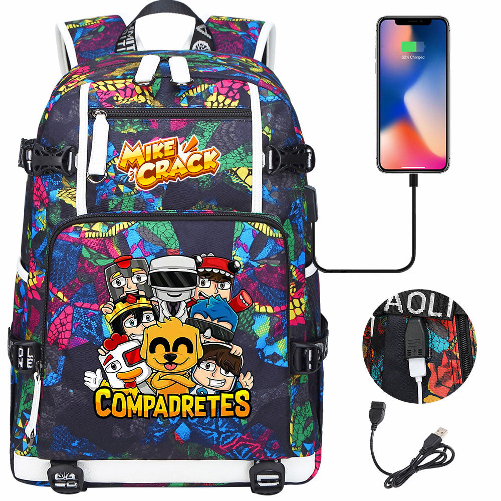 Mikecrack USB Charging Backpack School NoteBook Laptop Travel Bags