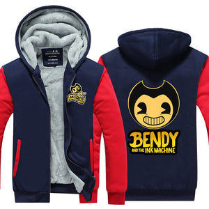 Bendy Hoodie Jacket Autumn Winter Unisex Zipper Sweatershirt Warm Coat