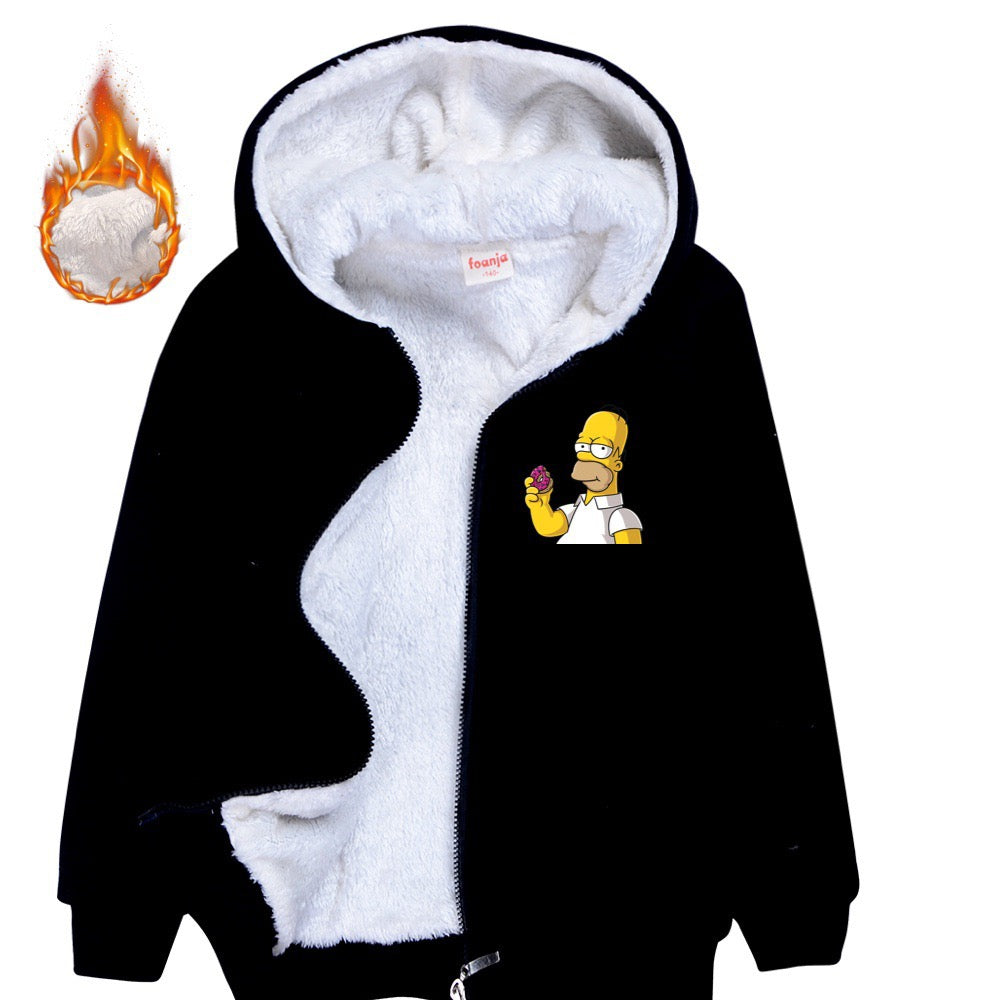 Simpsons Pullover Hoodie Sweatshirt Autumn Winter Unisex Sweater Zipper Jacket for Kids Boy Girls