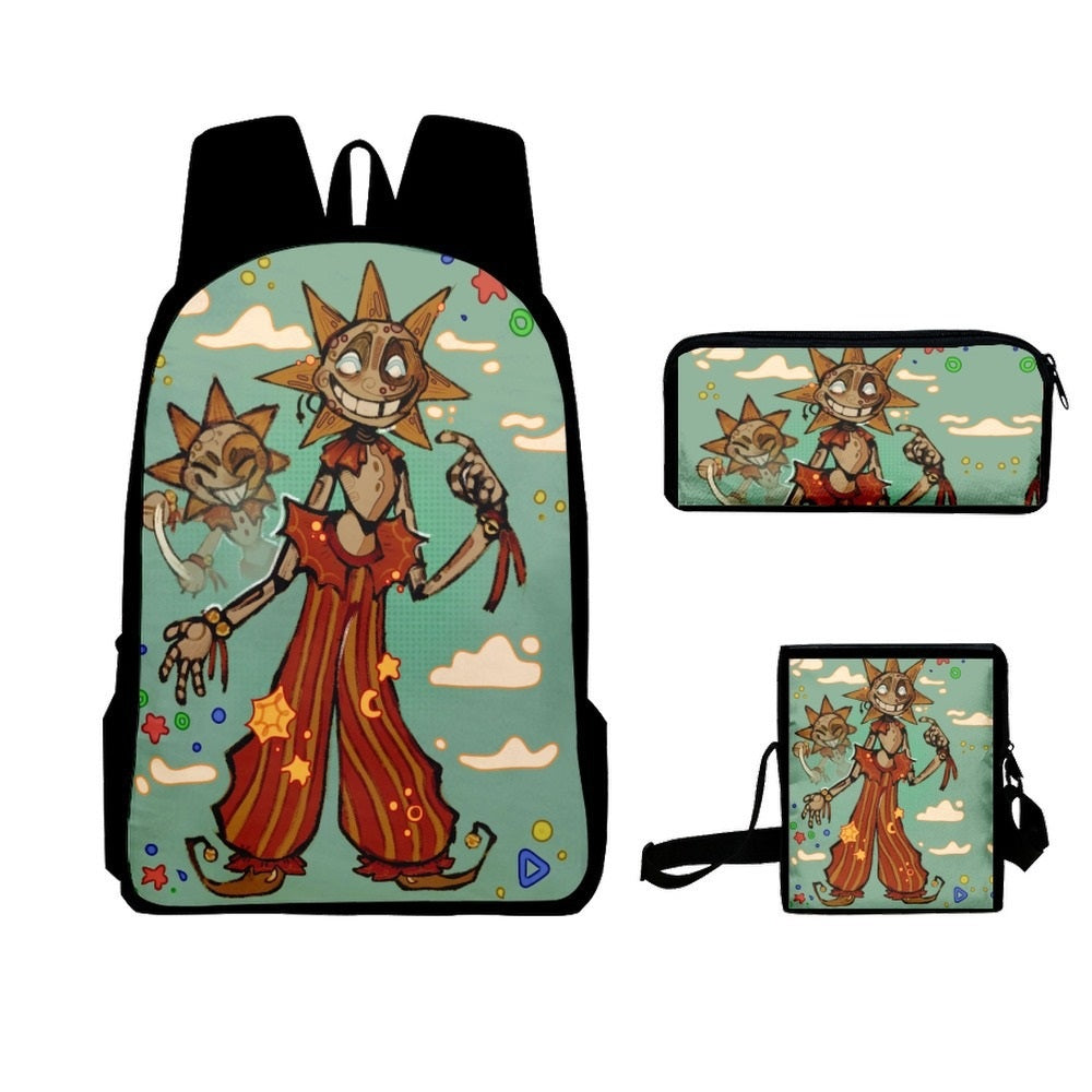 Fnaf Security Breach Sundrop Moondrop Schoolbag Backpack Lunch Bag Pencil Case Set Gift for Kids Students