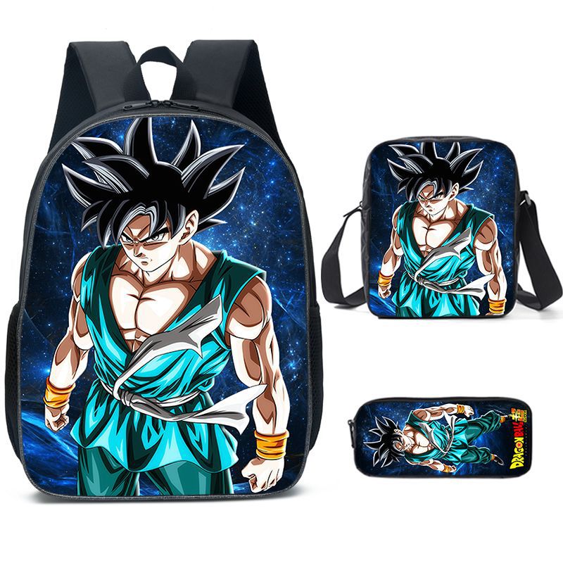 Dragon Ball Son Goku Schoolbag Backpack Lunch Bag Pencil Case Set Gift for Kids Students