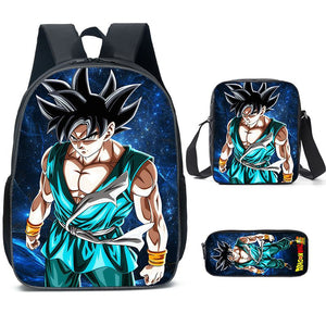 Dragon Ball Son Goku Schoolbag Backpack Lunch Bag Pencil Case Set Gift for Kids Students
