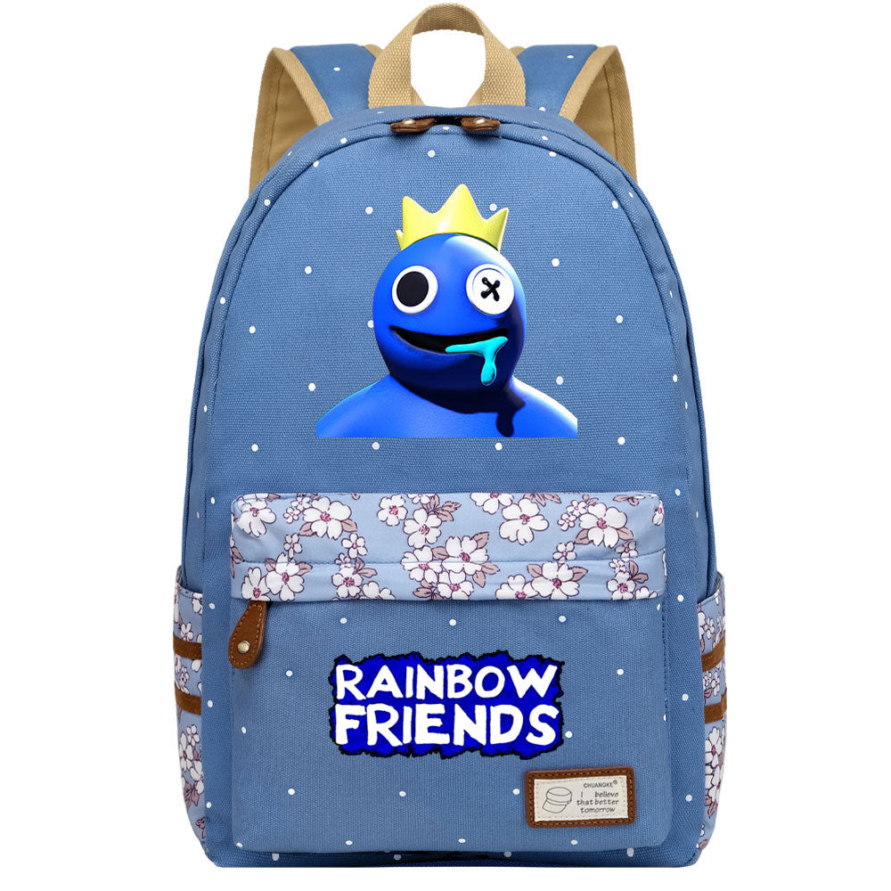 Rainbow Friends Canvas Travel Backpack School Bag For Girl Kids Boy