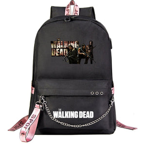 The Walking Dead USB Charging Backpack Shoolbag Notebook Bag Gifts for Kids Students