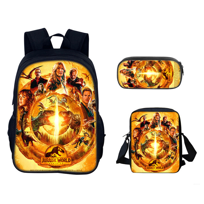 Jurassic World Dominion Schoolbag Backpack Lunch Bag Pencil Case Set Gift for Kids Students