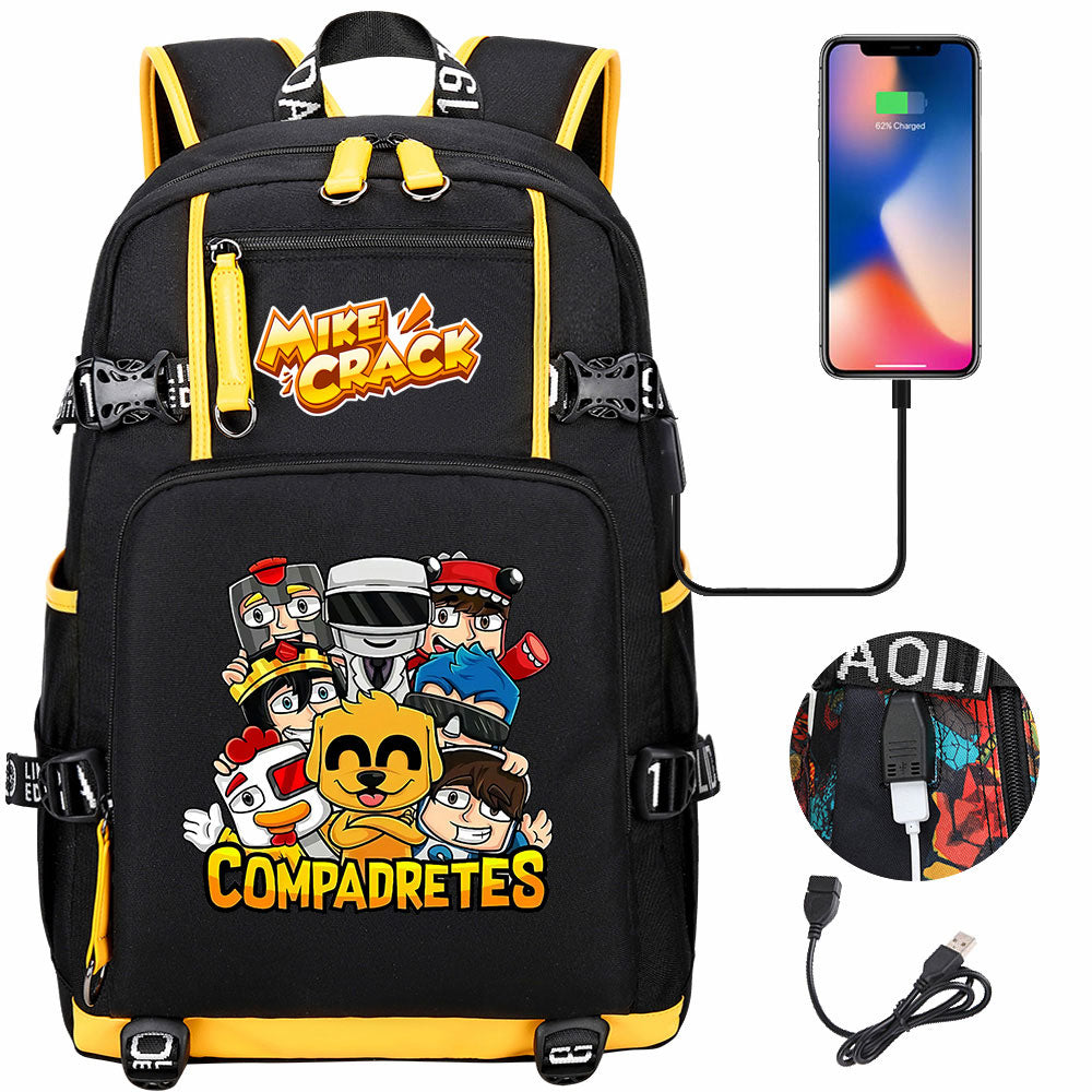 Mikecrack USB Charging Backpack School NoteBook Laptop Travel Bags