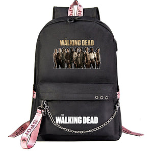 The Walking Dead USB Charging Backpack Shoolbag Notebook Bag Gifts for Kids Students