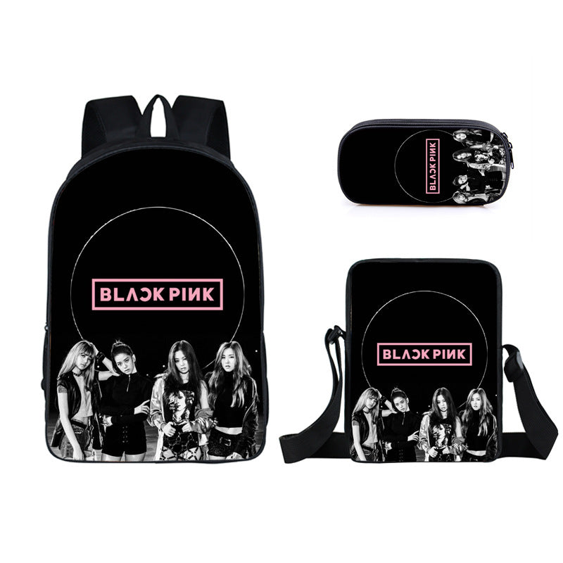 BLACKPINK JISOO JENNIE Schoolbag Backpack Lunch Bag Pencil Case Set Gift for Kids Students