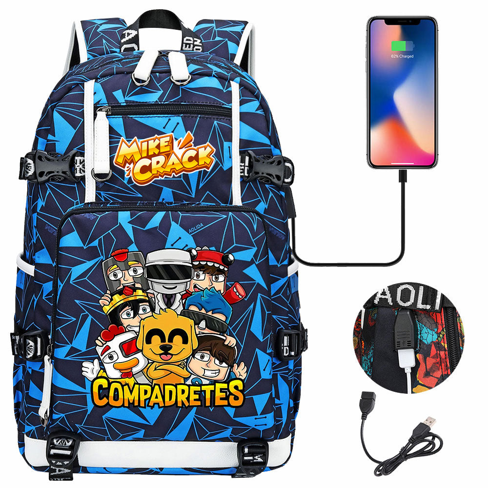 Mikecrack USB Charging Backpack School NoteBook Laptop Travel Bags