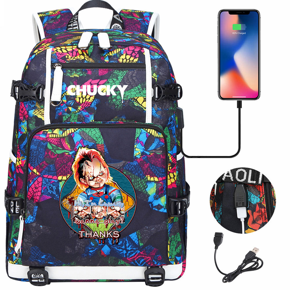 Child's Play USB Charging Backpack School NoteBook Laptop Travel Bags