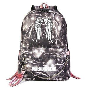 The Walking Dead USB Charging Backpack Shoolbag Notebook Bag Gifts for Kids Students
