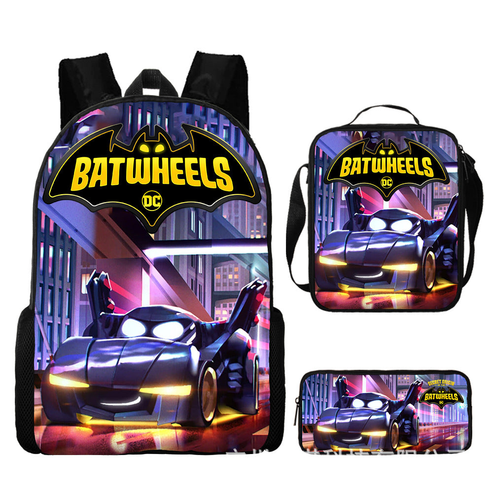 Batwheels Schoolbag Backpack Lunch Bag Pencil Case 3pcs Set Gift for Kids Students