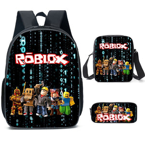 Game Roblox Schoolbag Backpack Lunch Bag Pencil Case Set Gift for Kids Students