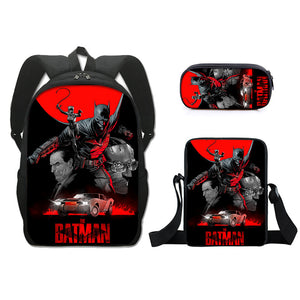 The Dark Knight Batman Schoolbag Backpack Lunch Bag Pencil Case Set Gift for Kids Students
