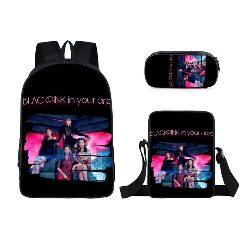 BLACKPINK JISOO JENNIE Schoolbag Backpack Lunch Bag Pencil Case Set Gift for Kids Students