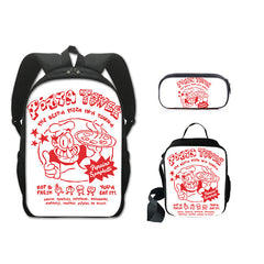 Pizza Tower Schoolbag Backpack Lunch Bag Pencil Case 3pcs Set Gift for Kids Students