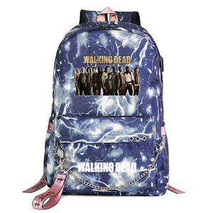 The Walking Dead USB Charging Backpack Shoolbag Notebook Bag Gifts for Kids Students
