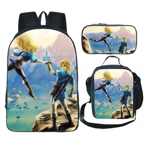 The Legend of Zelda Schoolbag Backpack Lunch Bag Pencil Case Set Gift for Kids Students