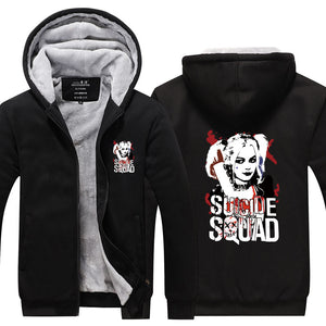 Suicide Squad Harley Quinn Hoodie Jacket Autumn Winter Unisex Zipper Sweatershirt Warm Coat