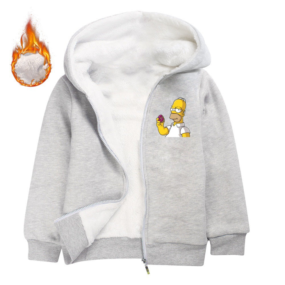Simpsons Pullover Hoodie Sweatshirt Autumn Winter Unisex Sweater Zipper Jacket for Kids Boy Girls
