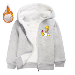 Simpsons Pullover Hoodie Sweatshirt Autumn Winter Unisex Sweater Zipper Jacket for Kids Boy Girls