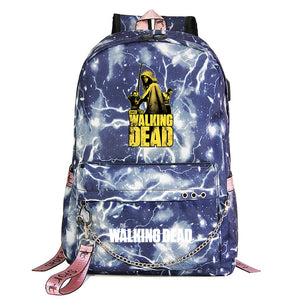 The Walking Dead USB Charging Backpack Shoolbag Notebook Bag Gifts for Kids Students