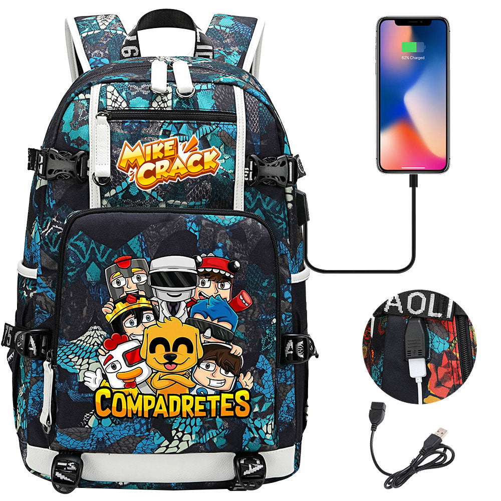 Mikecrack USB Charging Backpack School NoteBook Laptop Travel Bags