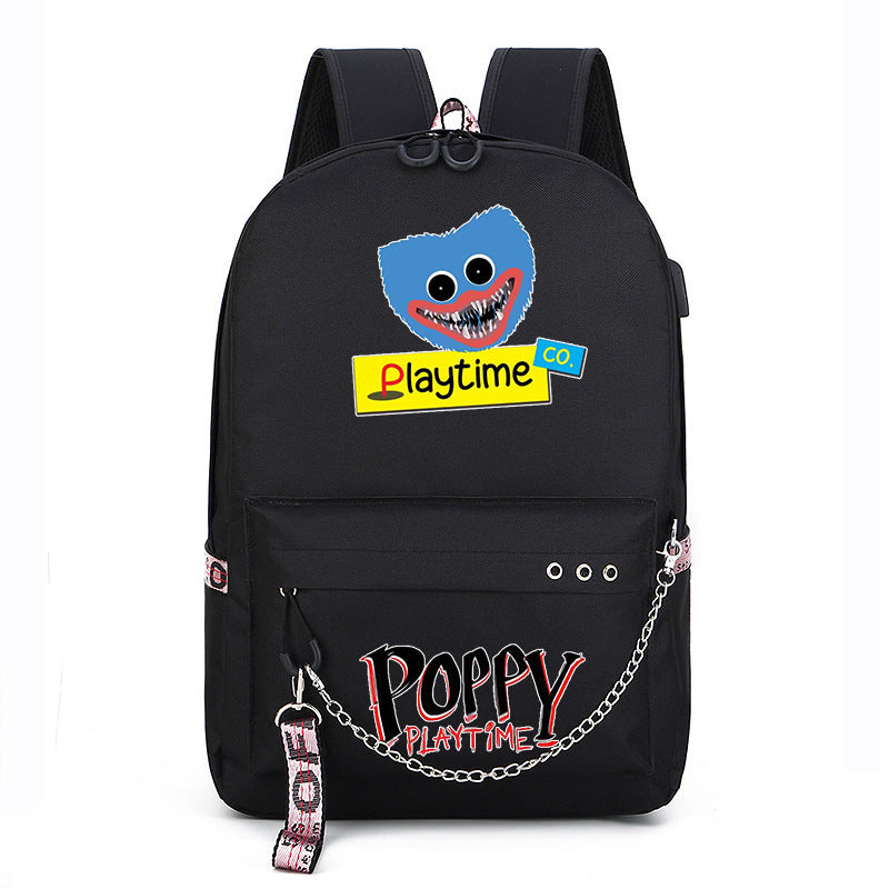 Poppy Playtime USB Charging Backpack Schoolbag Notebook Bag Gifts for Kids Students