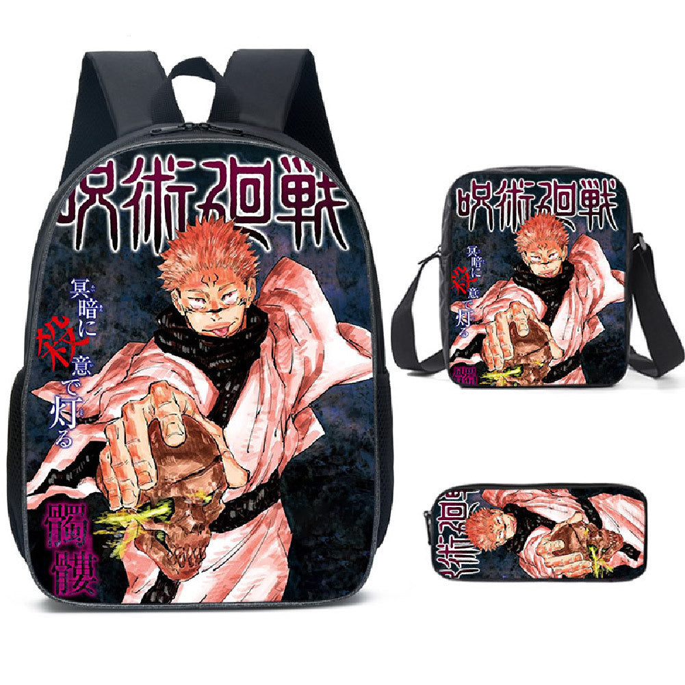 Jujutsu Kaisen Schoolbag Backpack Lunch Bag Pencil Case Set Gift for Kids Students