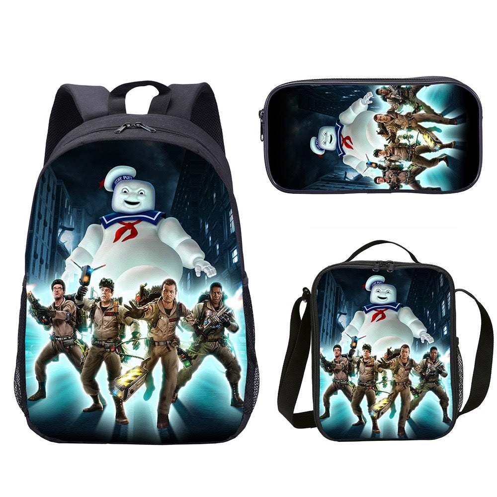 Ghostbusters Schoolbag Backpack Lunch Bag Pencil Case Set Gift for Kids Students