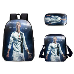 Ronaldo Football CR7 Schoolbag Backpack Lunch Bag Pencil Case Set Gift for Kids Students