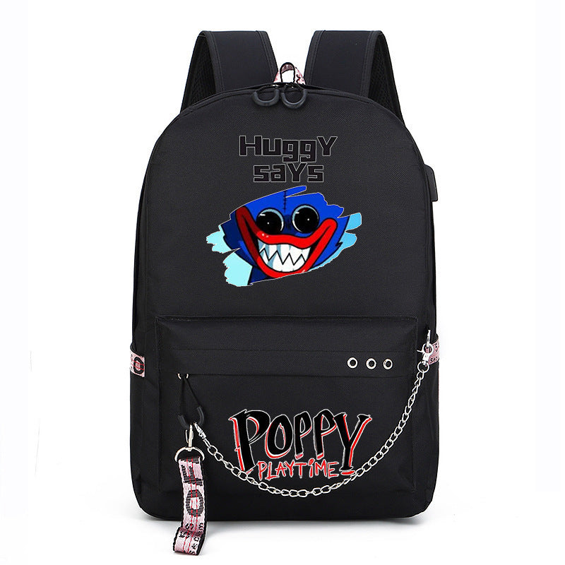 Poppy Playtime USB Charging Backpack Schoolbag Notebook Bag Gifts for Kids Students