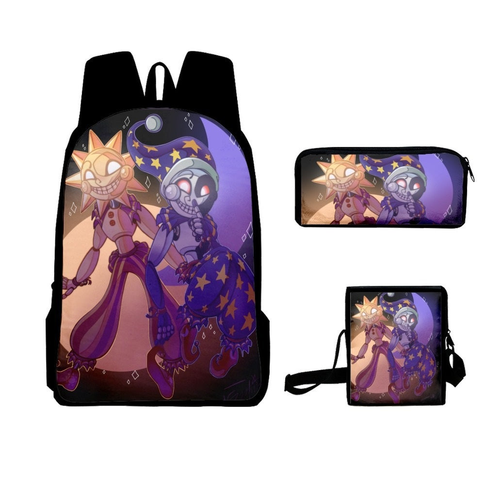 Fnaf Security Breach Sundrop Moondrop Schoolbag Backpack Lunch Bag Pencil Case Set Gift for Kids Students