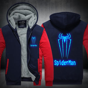 Spiderman Superhero Hoodie Jacket Autumn Winter Unisex Zipper Sweatershirt Warm Coat