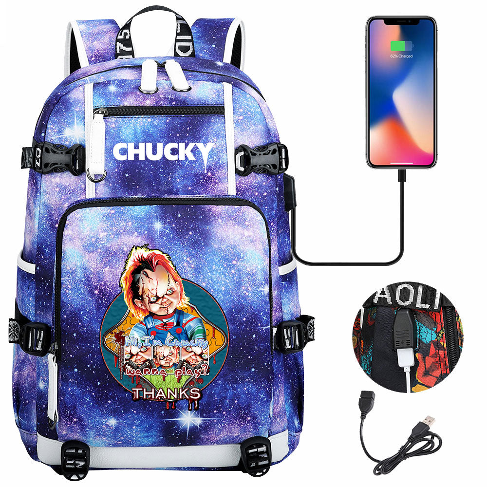 Child's Play USB Charging Backpack School NoteBook Laptop Travel Bags